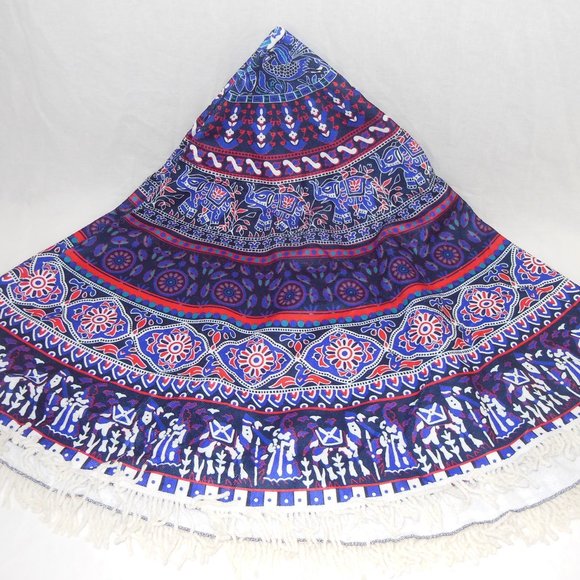 Vernassa 59 in Round Beach Towel Elephant Peacock - Picture 3 of 3